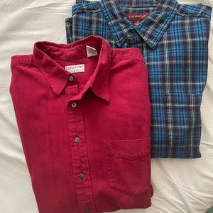 2 Covington Long-sleeved Button-down Casual Shirts, both XL and 100% Cotton